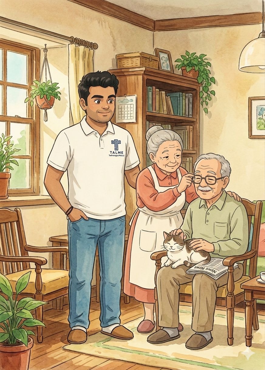 Senior and young companion shopping together